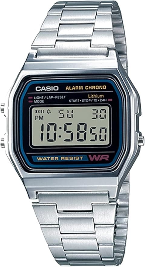 A158WA Stainless Steel Digital Watch - Halal gift for Muslim men