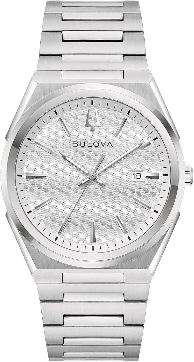 Silver-Tone Stainless Steel Bracelet Dress Watch - Halal gift for Muslim men